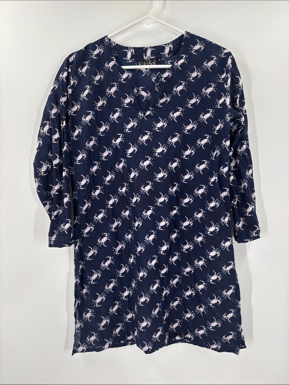 KikiSol Crab Printed Tunic Cotton Size Small